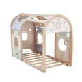 **Structure en bois pour enfants avec espaces de jeu interactifs**